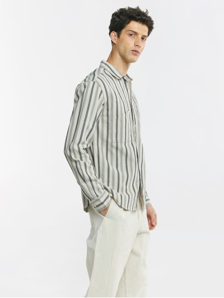 Stripe Long Sleeve Cotton Shirt