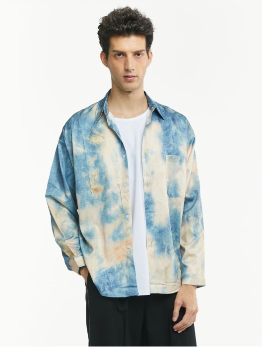 Tie-dye Gradient Long Sleeve Shirt