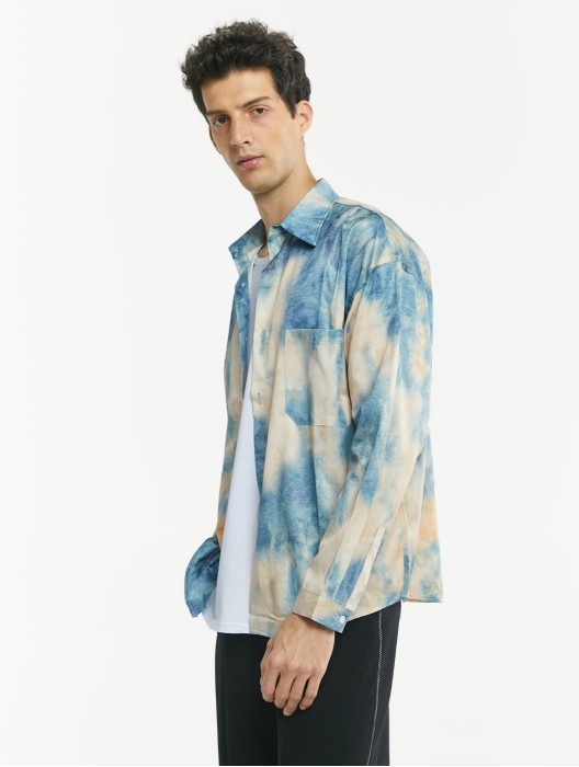 Tie-dye Gradient Long Sleeve Shirt