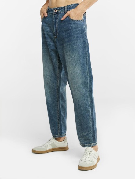 Vintage Washed Tapered Jeans