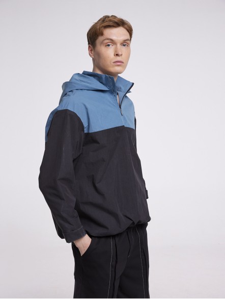 Half-zipped Two-tone Hoodie