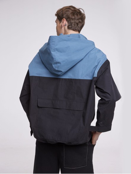 Half-zipped Two-tone Hoodie