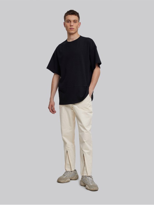 Tapered Pants With Shin Zippers