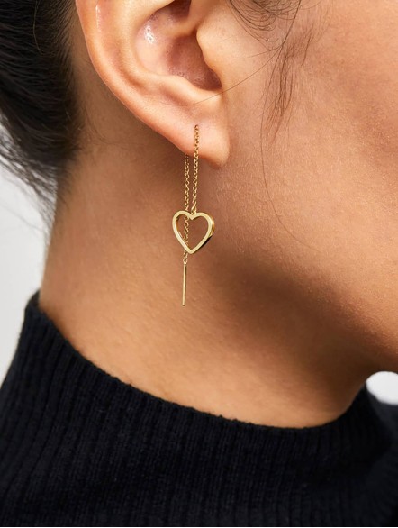 Heart Threader Earrings