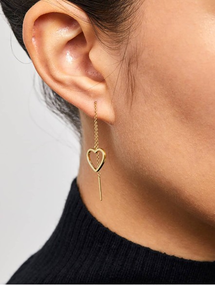 Heart Threader Earrings