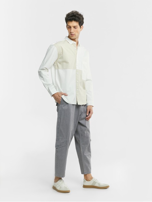 Cropped Cotton Cargo Pants