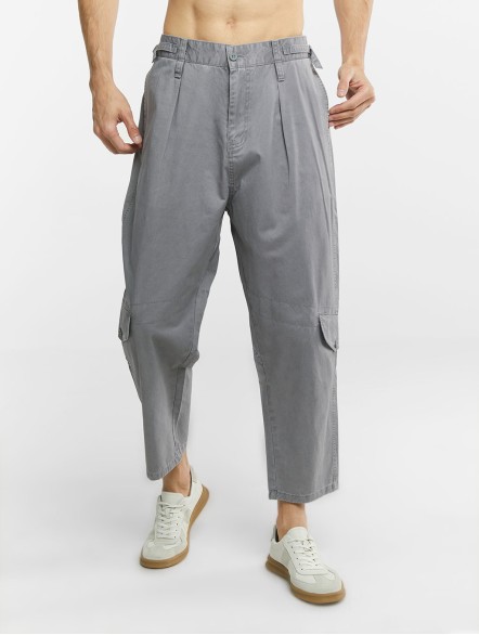 Cropped Cotton Cargo Pants