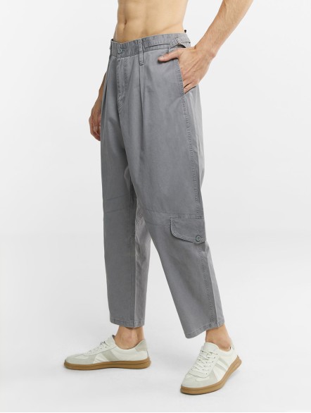 Cropped Cotton Cargo Pants