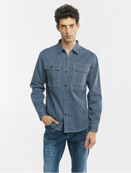 Solid Long Sleeve Cotton Shirt