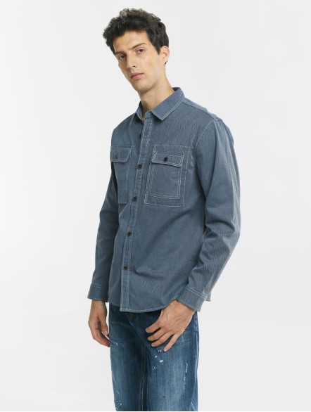 Solid Long Sleeve Cotton Shirt