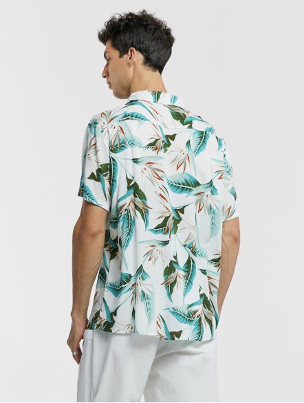 Flower Print Short-Sleeve Shirt