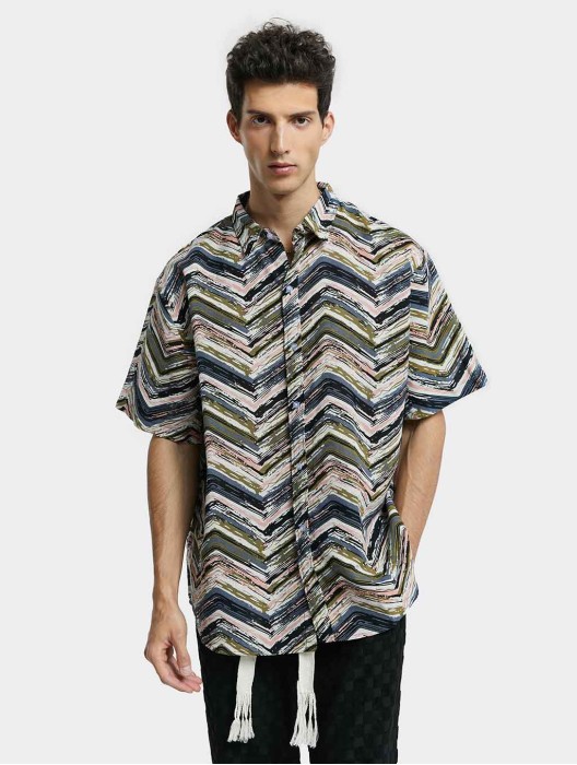 Printed Short-Sleeve Cotton Shirt