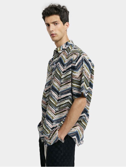 Printed Short-Sleeve Cotton Shirt