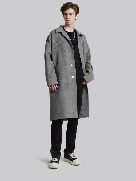 Double Zipper Wool Coat