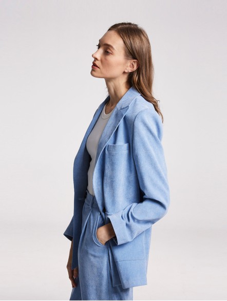 Corduroy Single-buttoned Blazer