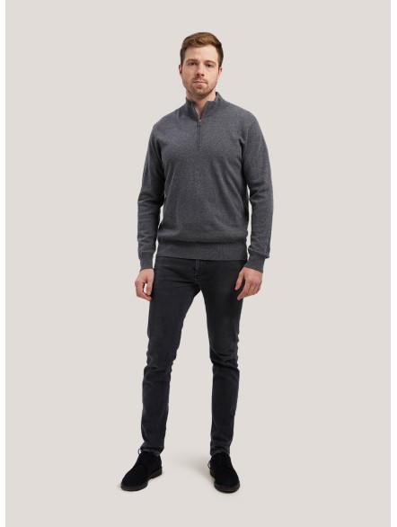 Pure Cashmere Zip Turtleneck Pullover