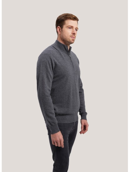 Pure Cashmere Zip Turtleneck Pullover