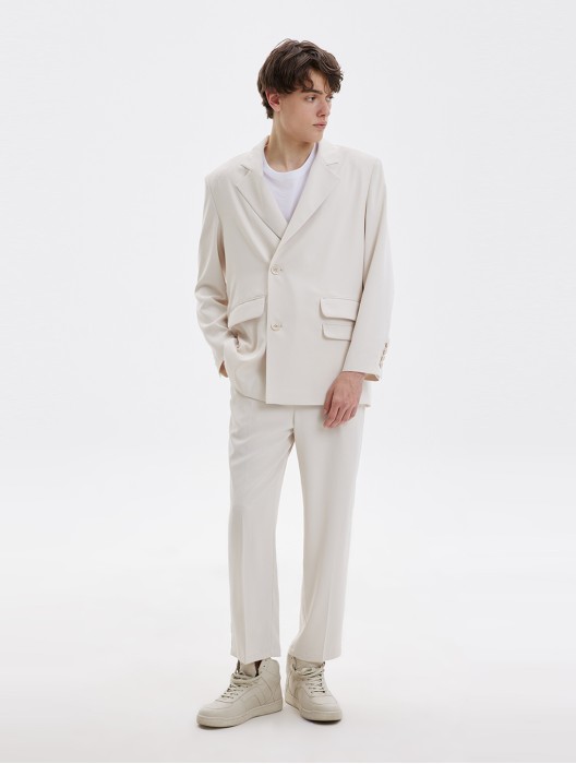 Classic Tailored Plain Straight-Leg Pants