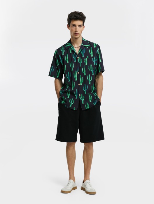 Cactus Print Short-Sleeve Shirt