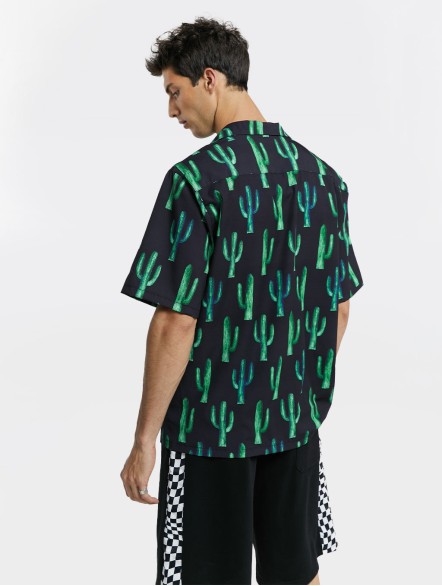 Cactus Print Short-Sleeve Shirt