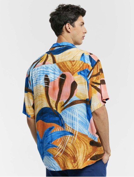 Abstract Print Short-Sleeve Shirt