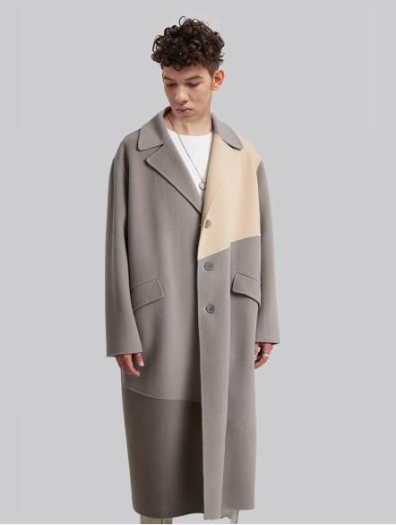 Midi Block Cashmere Coat