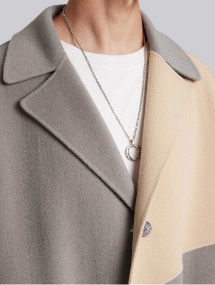 Midi Block Cashmere Coat