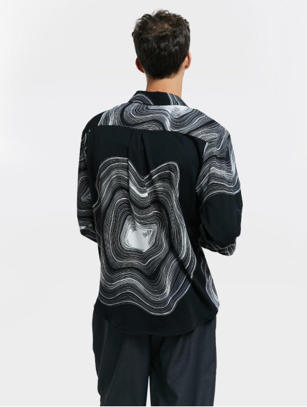 Abstract Print Long-Sleeve Shirt