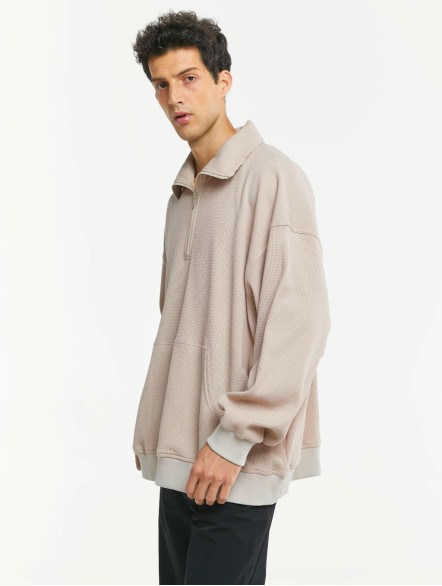 Plain Pullover Turtle Neck Sweatshirt