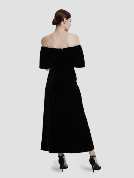 Off-the-shoulder Velvet Dress