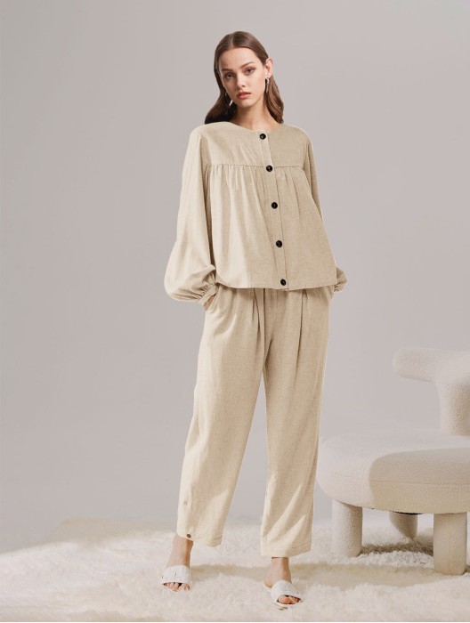 Relaxed Linen-Blend Set