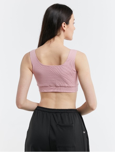 Ribbed Square Neck Sporty Bra