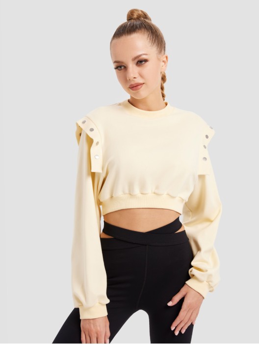 Shoulder Button Knit Sweatshirt