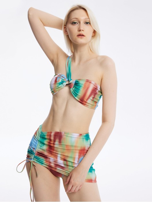 Tie-Dyed Three Piece Swmisuit