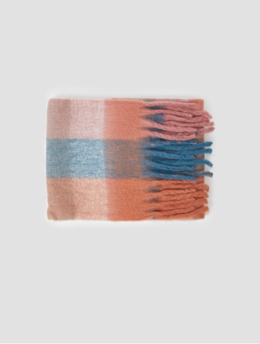 Multicolor Fluffy Fringed Scarf