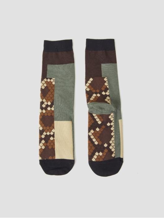Brown Serpent Pattern Socks