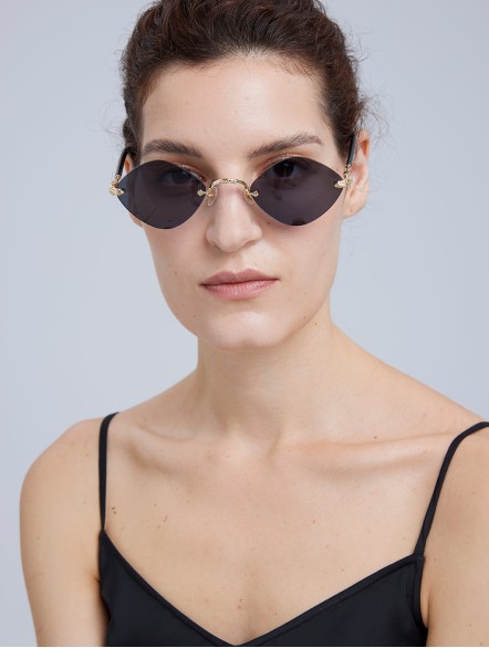 Diamond-shape Frameless Sunglasses