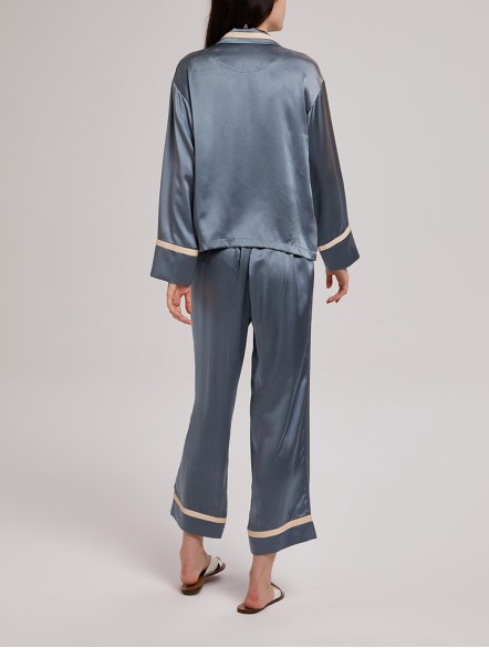 Notched Suit Silk Pajama Set