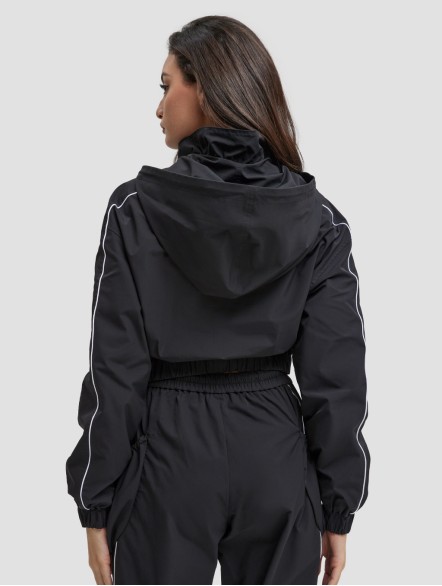 Long-Sleeve Drawstring Hooded Sports Jacket