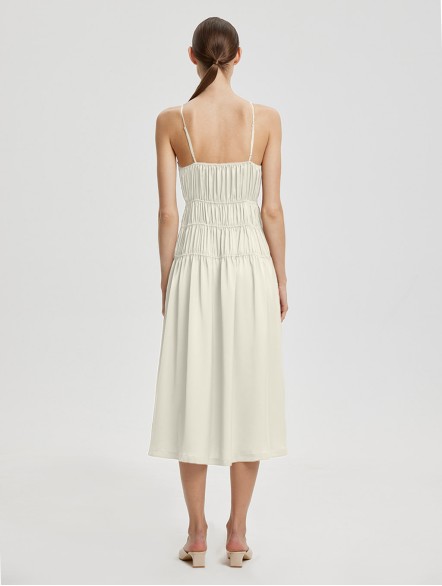 Gathered Slip Dress