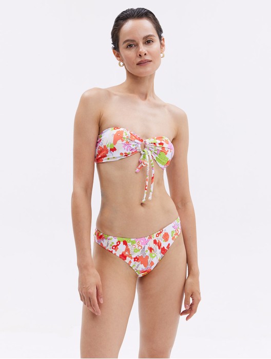 Floral Drawstring Front Swimsuit
