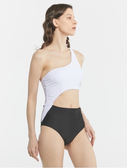 Sloping Shoulder One-Piece Swimsuit