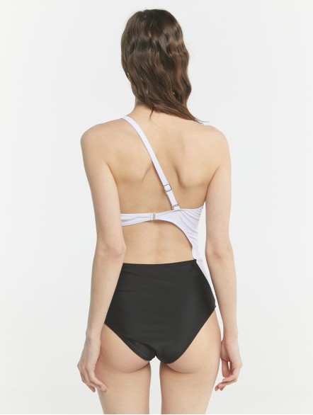 Sloping Shoulder One-Piece Swimsuit