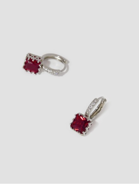 Sparkling Gemstone Hoop Earrings