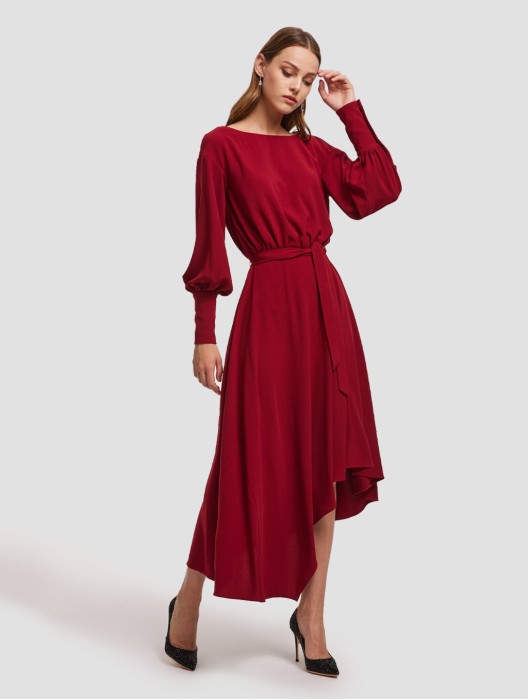 Wide Neck Asymmetric Dress