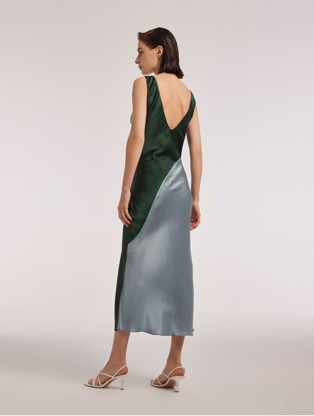 Contemporary Deep V-Neck Silk Tank Dress