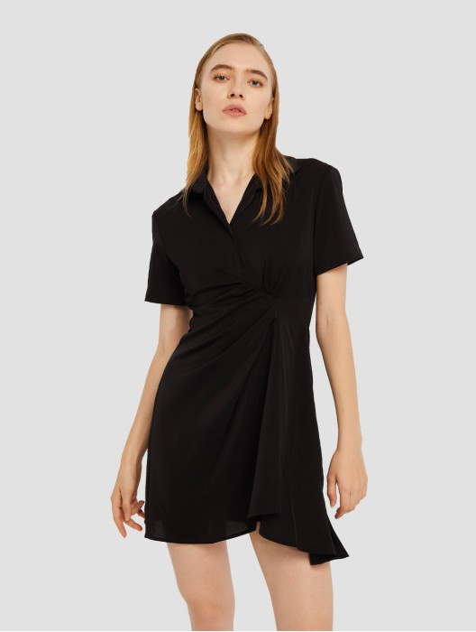 Asymmetrical Mini Shirt Dress