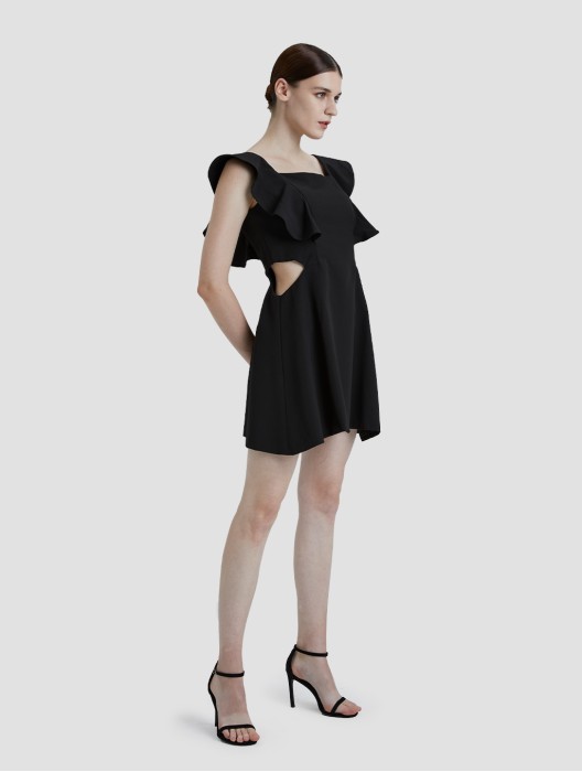 Ruffled Side Cutaway Dress