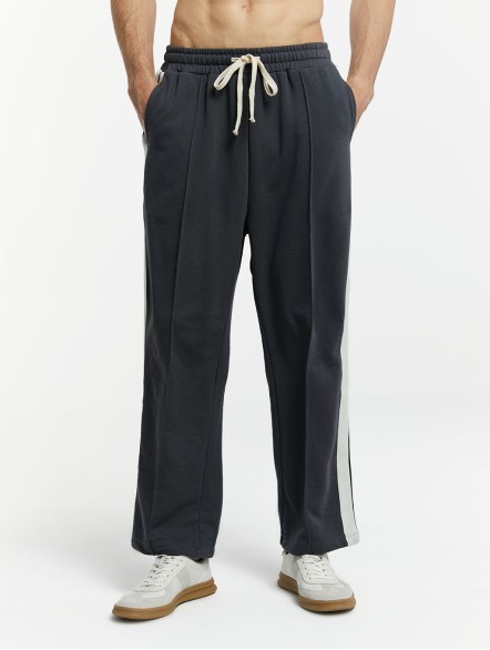 Elastic Waist Striped Patchwork Pants