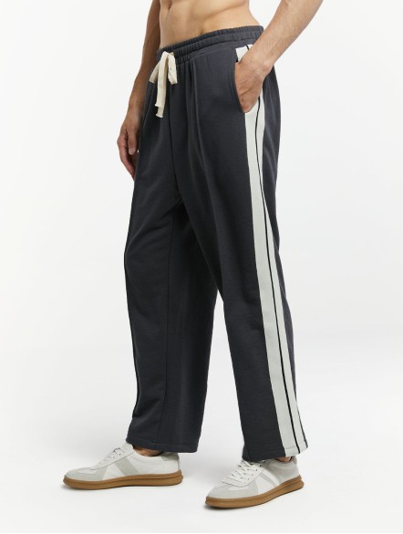 Elastic Waist Striped Patchwork Pants